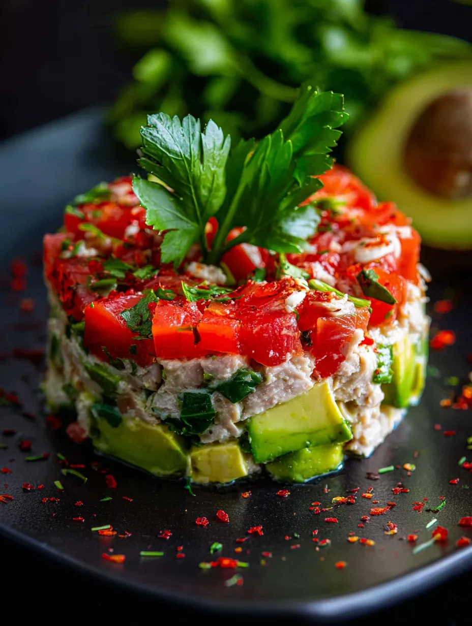 Ein Teller mit Tomaten, Avocado und Koriander.