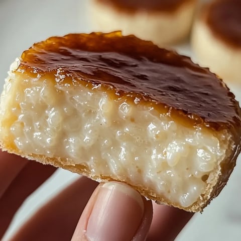 Ein Stück Dessert mit brauner Sauce obenauf.
